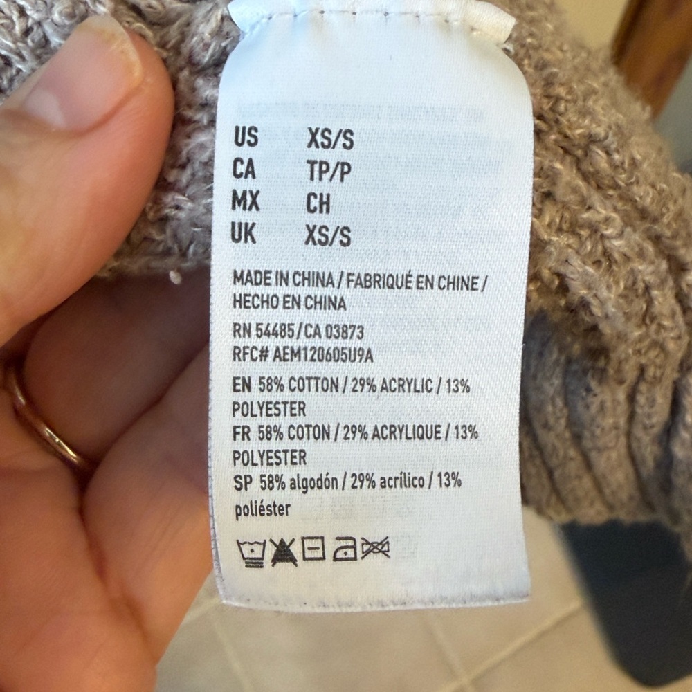 American Eagle Cozy Open Front Knit Cardigan Neutral Oversized XS/S Fits M - Picture 5 of 5